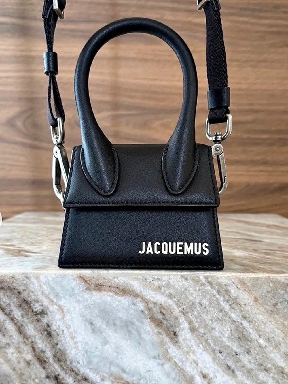 JACQUEMUS Le Chiquito Homme Long Mini Crossbody Bag in Black